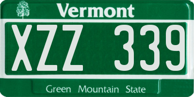VT license plate XZZ339