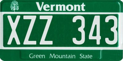 VT license plate XZZ343