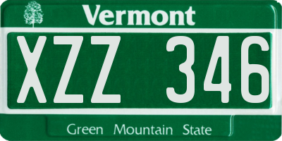 VT license plate XZZ346