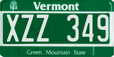 VT license plate XZZ349