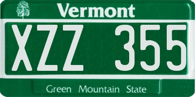 VT license plate XZZ355