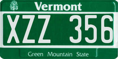 VT license plate XZZ356
