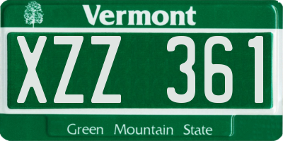 VT license plate XZZ361