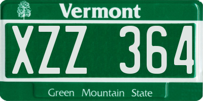 VT license plate XZZ364
