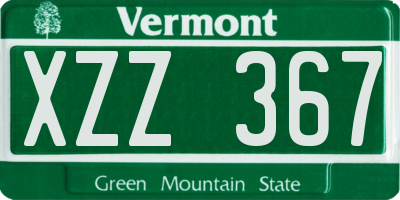 VT license plate XZZ367