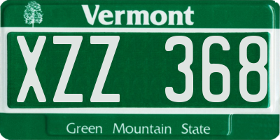 VT license plate XZZ368