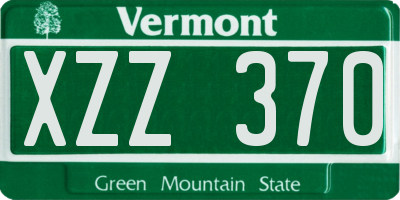 VT license plate XZZ370