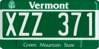 VT license plate XZZ371