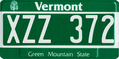 VT license plate XZZ372