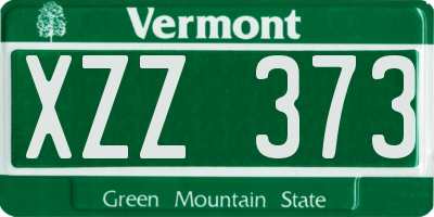 VT license plate XZZ373