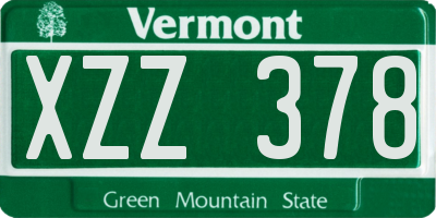 VT license plate XZZ378