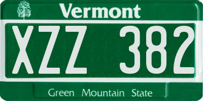 VT license plate XZZ382