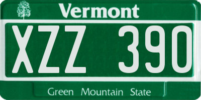 VT license plate XZZ390