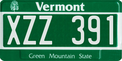 VT license plate XZZ391