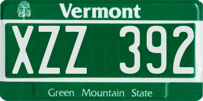VT license plate XZZ392