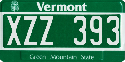 VT license plate XZZ393
