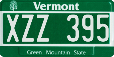 VT license plate XZZ395