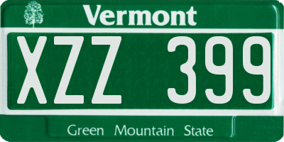 VT license plate XZZ399