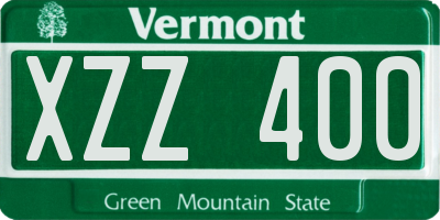 VT license plate XZZ400