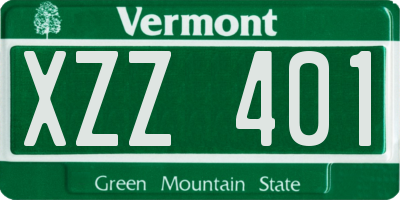 VT license plate XZZ401