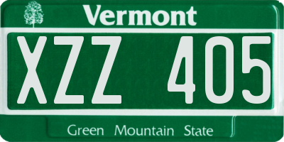 VT license plate XZZ405