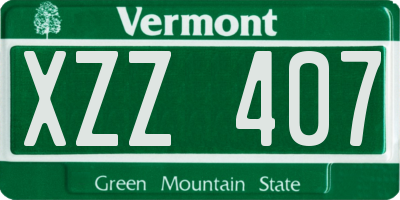 VT license plate XZZ407