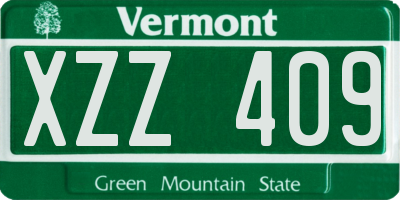 VT license plate XZZ409