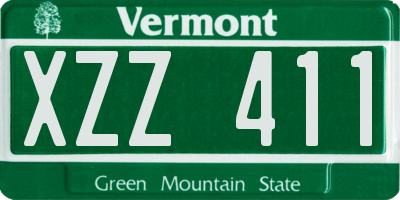 VT license plate XZZ411