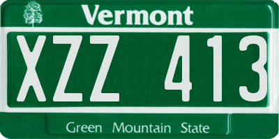 VT license plate XZZ413