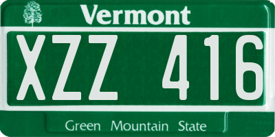 VT license plate XZZ416
