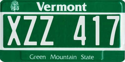 VT license plate XZZ417