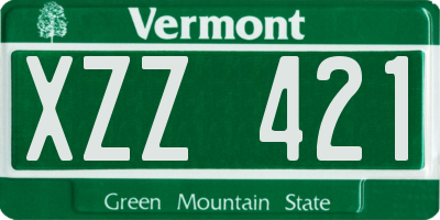 VT license plate XZZ421