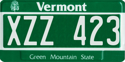 VT license plate XZZ423