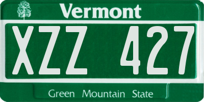 VT license plate XZZ427