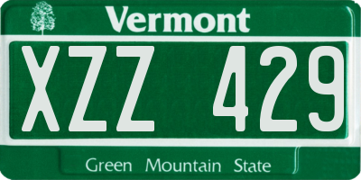 VT license plate XZZ429