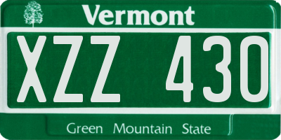 VT license plate XZZ430