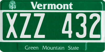 VT license plate XZZ432