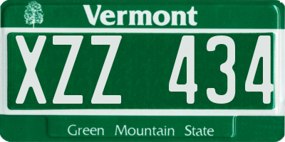 VT license plate XZZ434