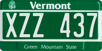 VT license plate XZZ437