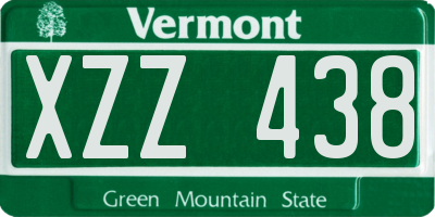 VT license plate XZZ438