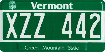 VT license plate XZZ442