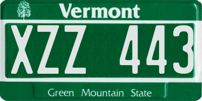 VT license plate XZZ443