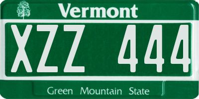 VT license plate XZZ444