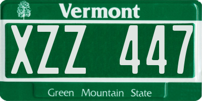 VT license plate XZZ447