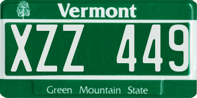 VT license plate XZZ449