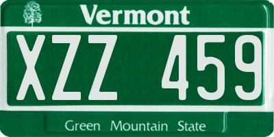 VT license plate XZZ459
