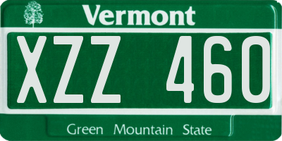 VT license plate XZZ460