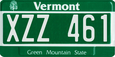 VT license plate XZZ461
