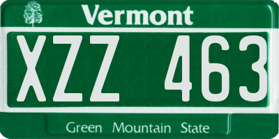 VT license plate XZZ463