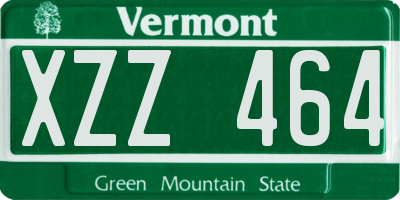 VT license plate XZZ464